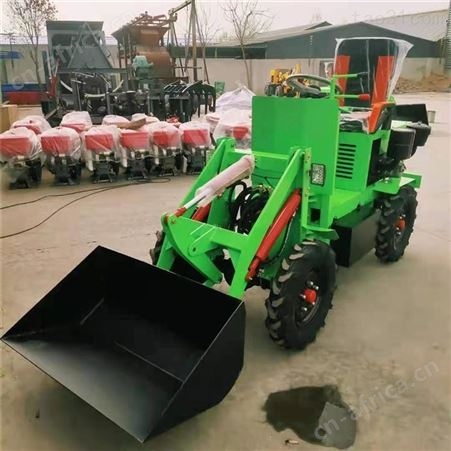 择众纯电动四驱装载机 液压升降小型铲车 1吨轮胎式铲土运输车