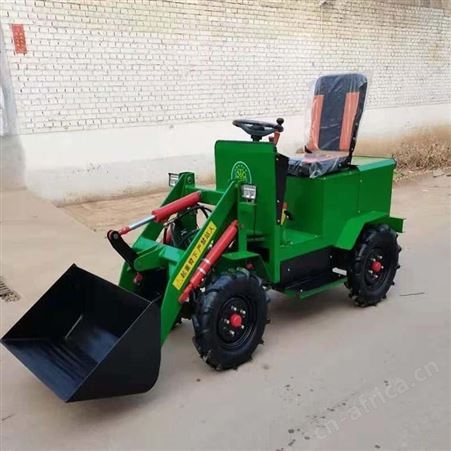 择众纯电动四驱装载机 液压升降小型铲车 1吨轮胎式铲土运输车