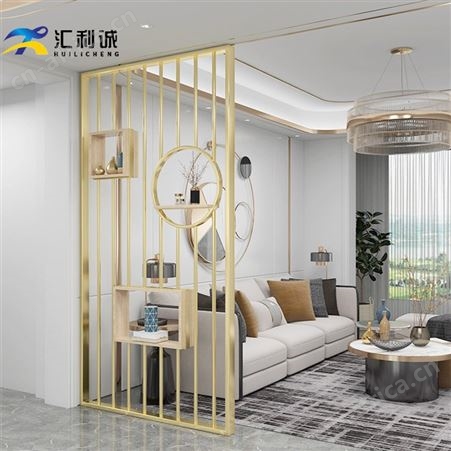 不锈钢长虹玻璃组合屏风 金属隔断五星级酒店别墅装饰定制