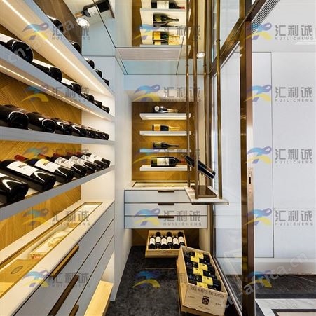 门不锈钢玻璃酒柜 发光带灯不锈钢恒温酒柜
