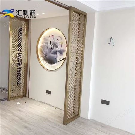 商用场所不锈钢屏风隔断 餐厅金属屏风带造型定制