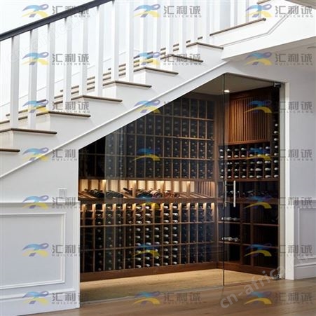 珠海楼梯底红酒柜酒窖定制 不锈钢恒温酒柜定制