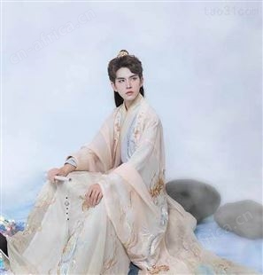 汉服道袍织金披风男款服装