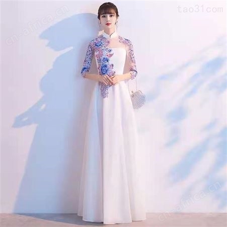红色合唱礼服演出服定制
