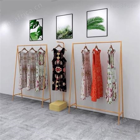 服装店整店设计展示架金色侧挂上墙架落地架中岛架吊架男女装服装展示架新品定做