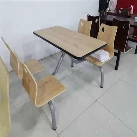 定制连体餐桌椅 员工食堂餐桌椅厂家 连体餐桌椅现货批发 旭峰家具