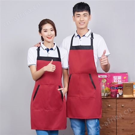 围裙定制logo印字时尚女超市奶茶店餐饮厨房工作服围腰男防水防油