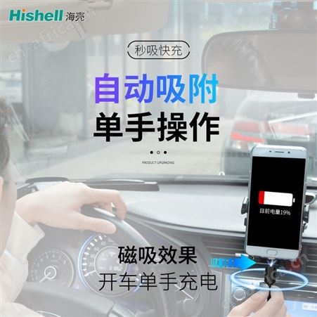 海壳3A快充一拖三磁吸充电线适用安卓type-c苹果三合一侧灯数据线