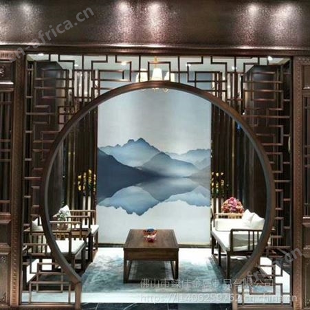 佛山不锈钢中式玄关隔断屏风厂家臻佳