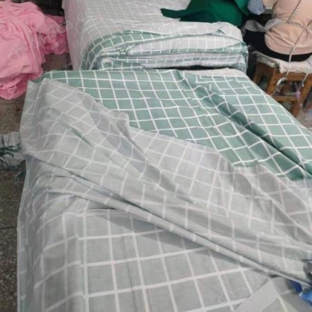 厂家供应床单 学校三件套来图定制 套装批发