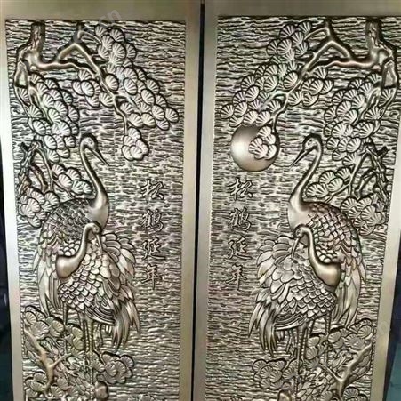 酒店大厅实心雕刻背景墙 西安铜铝浮雕壁画背景墙