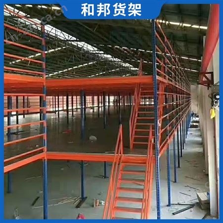 HB124-1新型阁楼钢结构平台二层多层夹层木板铁板建造存储可拆卸货架工厂