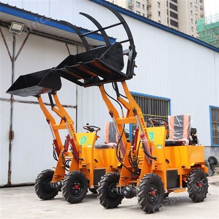 SJ-电动铲车电动装载机 养殖场铲粪四驱小铲车 小型抓草机 松嘉