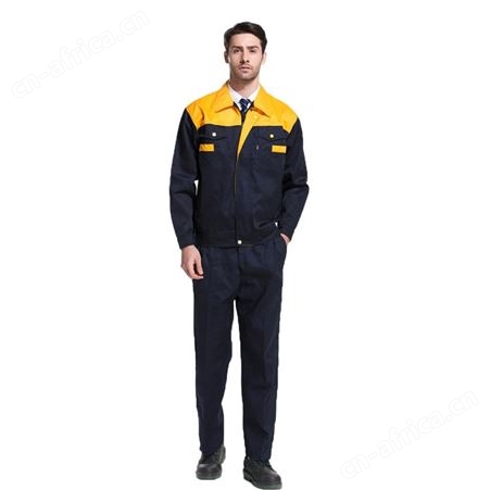 工作服套装配肩男春秋长袖劳保工作服汽修服工厂车间厂服定制印字