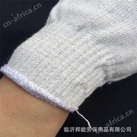 棉线手套500克蓝边 灯罩线手套十针出口耐磨劳保手套手套白边600g