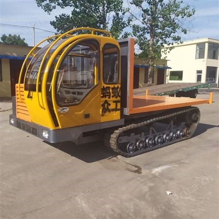 农用自卸手扶爬山坡车 自行走式钢制翻斗车 全新小型履带爬山虎