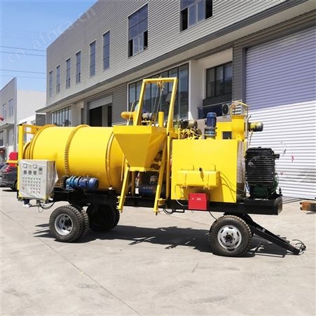 2方废旧柏油路修补车 行走式单罐混凝土搅拌车 全自动沥青拌合机