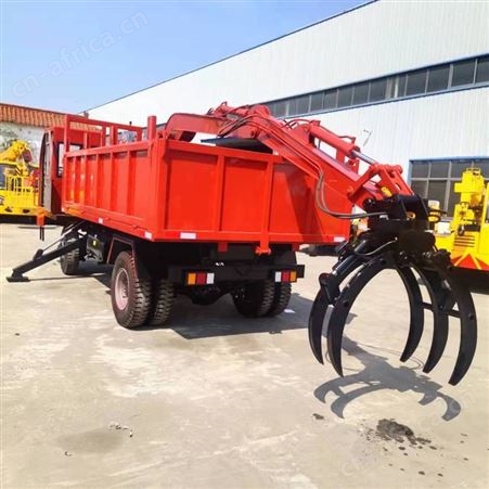 6吨四不像随车抓木机运输车 创佳 可加装挖斗破碎锤 农用四驱车