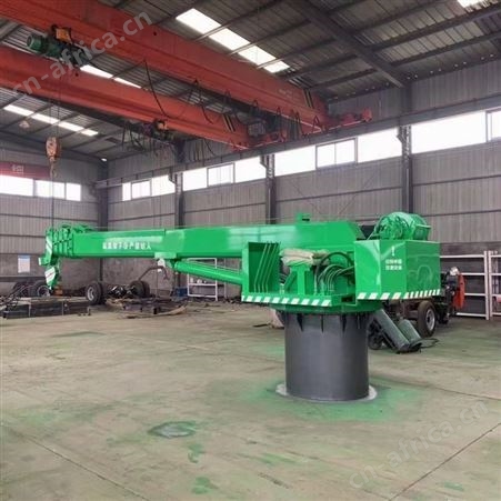 小型全液压船吊码头吊创佳定制6-20吨船用码头用固定伸缩臂起重机