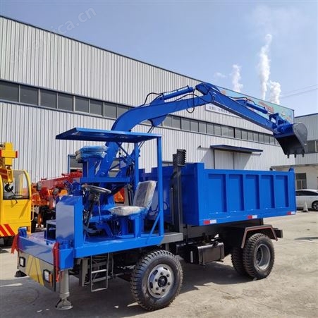 创佳定制中小型6-20吨四不像随车挖全液压操作农用四驱运输车