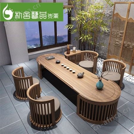 实木泡茶台 朴舍艺品 茶台实木茶桌大板 朴素